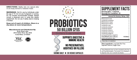 Probiotics 50 Billion CFUS/OUT OF STOCK!